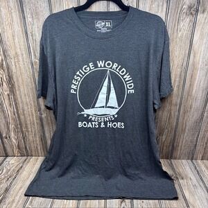 Crazy Dog Tshirts Mens XL Prestige Worldwide Boats and Hoes Graphic Tee Shirt